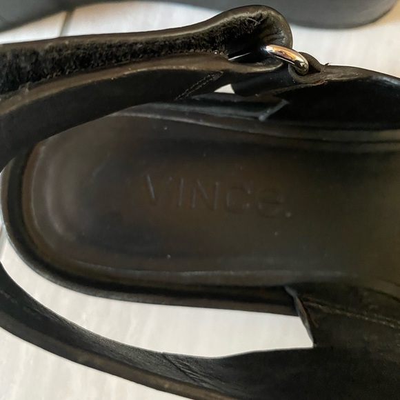 VINCE Marrett Platform Leather Sandals black size 6 - Picture 13 of 14